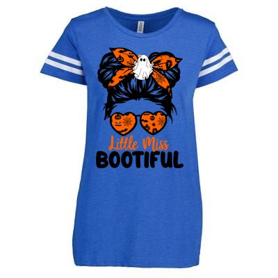 Messy Bun Little Miss Bootiful Boo Halloween Costume Cool Gift Enza Ladies Jersey Football T-Shirt