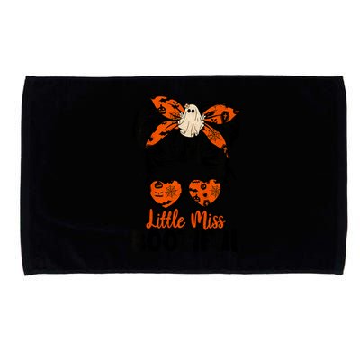 Messy Bun Little Miss Bootiful Boo Halloween Costume Gift Microfiber Hand Towel