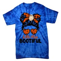 Messy Bun Little Miss Bootiful Boo Halloween Costume Gift Tie-Dye T-Shirt