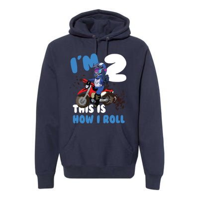 Motocross Birthday Little Is Two Years Old Premium Hoodie