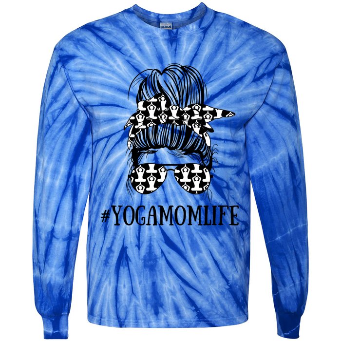 Messy Bun Life Of A Yoga Mom Mothers Day Namaste Zen Gift Tie-Dye Long Sleeve Shirt