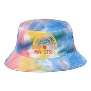 Maestra Bilingual Leopard Rainbow Regalos Spanish Teacher Tie Dye Newport Bucket Hat