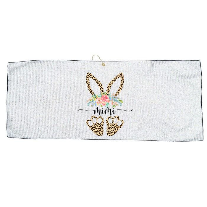 Mimi Bunny Leopard Flower Cute Easter Large Microfiber Waffle Golf Towel