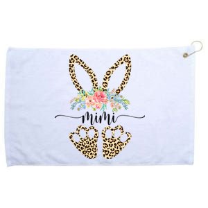 Mimi Bunny Leopard Flower Cute Easter Grommeted Golf Towel