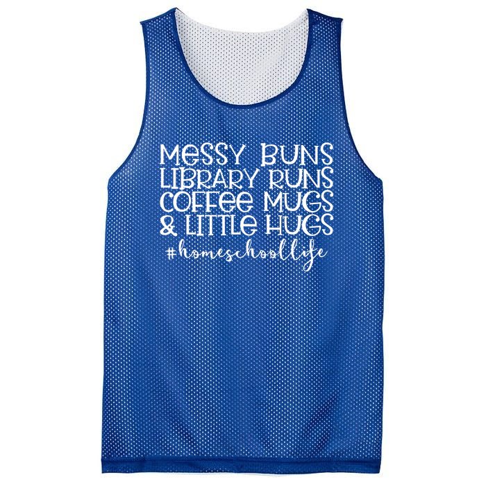 Messy Buns Library Runs Coffee And Hugs Homeschool Mom Gift Mesh Reversible Basketball Jersey Tank