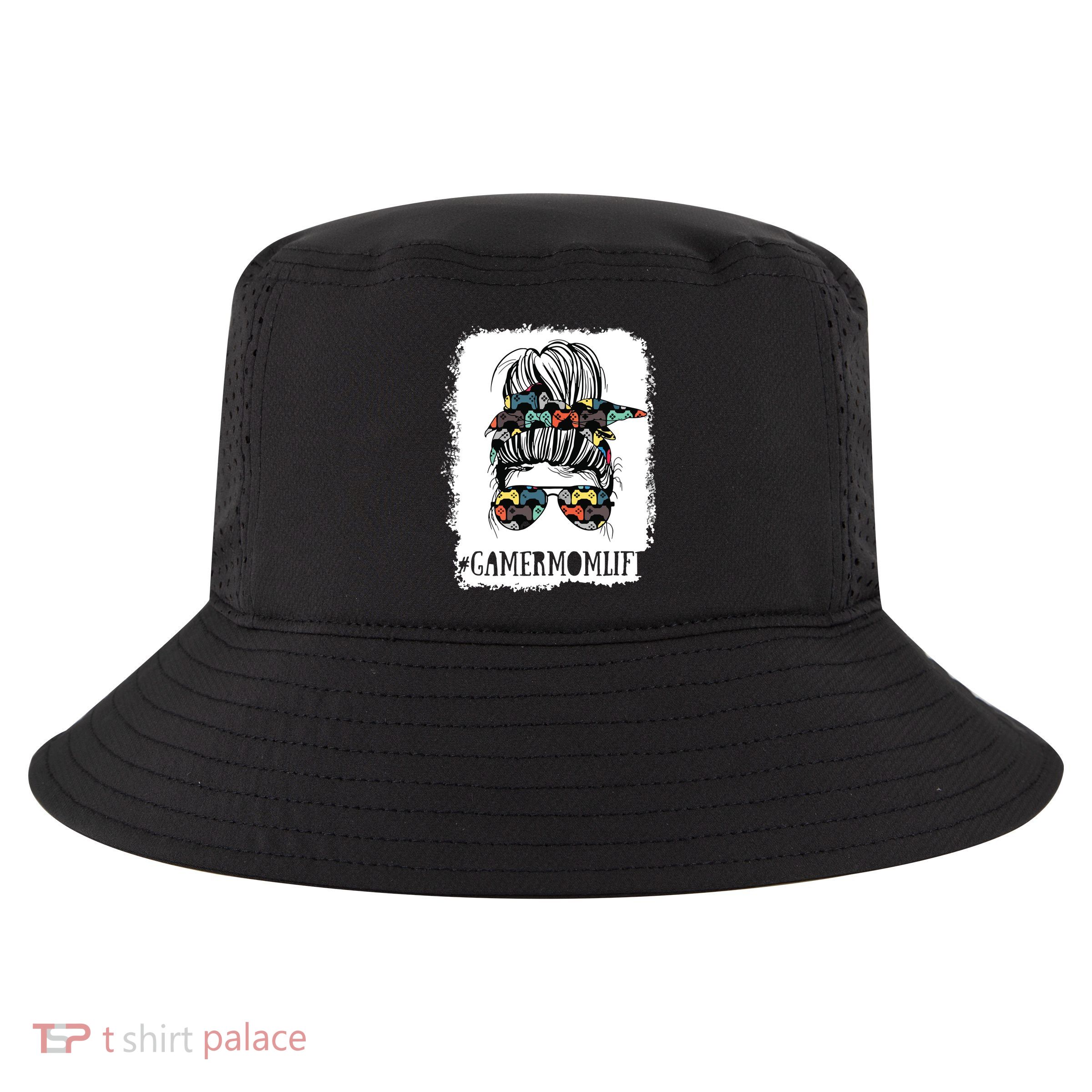 Messy Bun Life Of A Gamer Mom Mothers Day Gaming Mother Cool Comfort Performance Bucket Hat