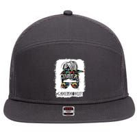 Messy Bun Life Of A Gamer Mom Mothers Day Gaming Mother 7 Panel Mesh Trucker Snapback Hat