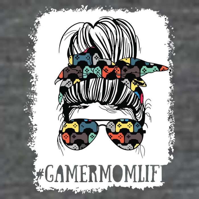 Messy Bun Life Of A Gamer Mom Mothers Day Gaming Mother 7 Panel Mesh Trucker Snapback Hat