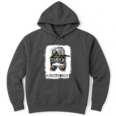 Messy Bun Life Of A Gamer Mom Mothers Day Gaming Mother Hoodie