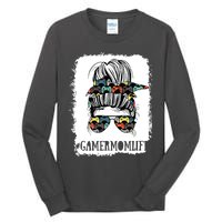 Messy Bun Life Of A Gamer Mom Mothers Day Gaming Mother Tall Long Sleeve T-Shirt