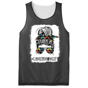 Messy Bun Life Of A Gamer Mom Mothers Day Gaming Mother Mesh Reversible Basketball Jersey Tank