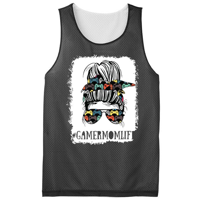 Messy Bun Life Of A Gamer Mom Mothers Day Gaming Mother Mesh Reversible Basketball Jersey Tank