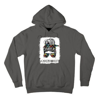 Messy Bun Life Of A Gamer Mom Mothers Day Gaming Mother Tall Hoodie