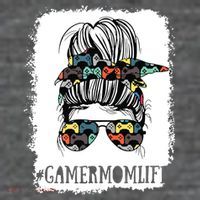 Messy Bun Life Of A Gamer Mom Mothers Day Gaming Mother Kids T-Shirt