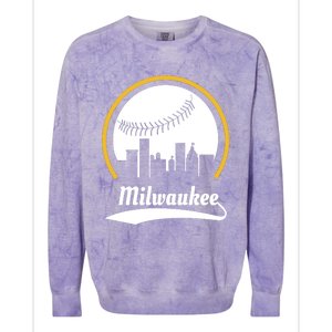 Milwaukee Baseball Lover Baseball Player Retro Sporty Colorblast Crewneck Sweatshirt