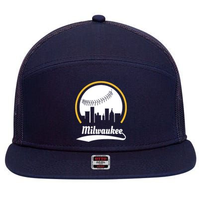 Milwaukee Baseball Lover Baseball Player Retro Sporty 7 Panel Mesh Trucker Snapback Hat