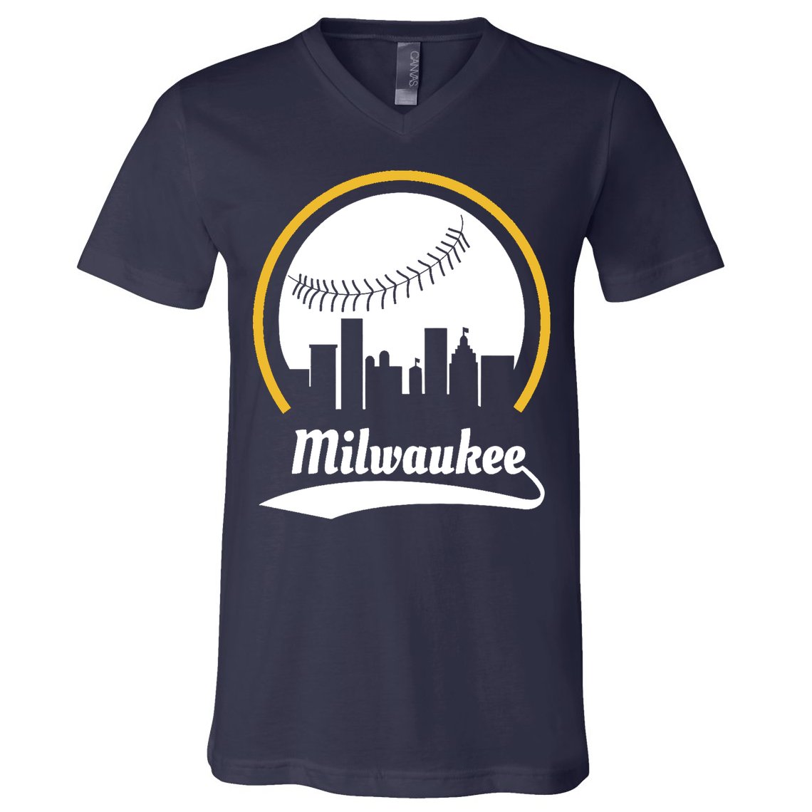Milwaukee Baseball Lover Baseball Player Retro Sporty V-Neck T-Shirt