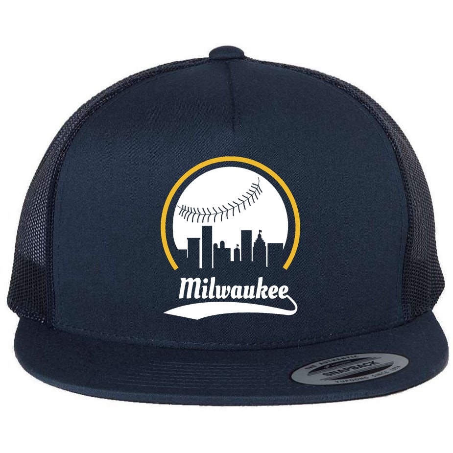Milwaukee Baseball Lover Baseball Player Retro Sporty Flat Bill Trucker Hat
