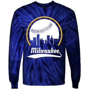 Milwaukee Baseball Lover Baseball Player Retro Sporty Tie-Dye Long Sleeve Shirt