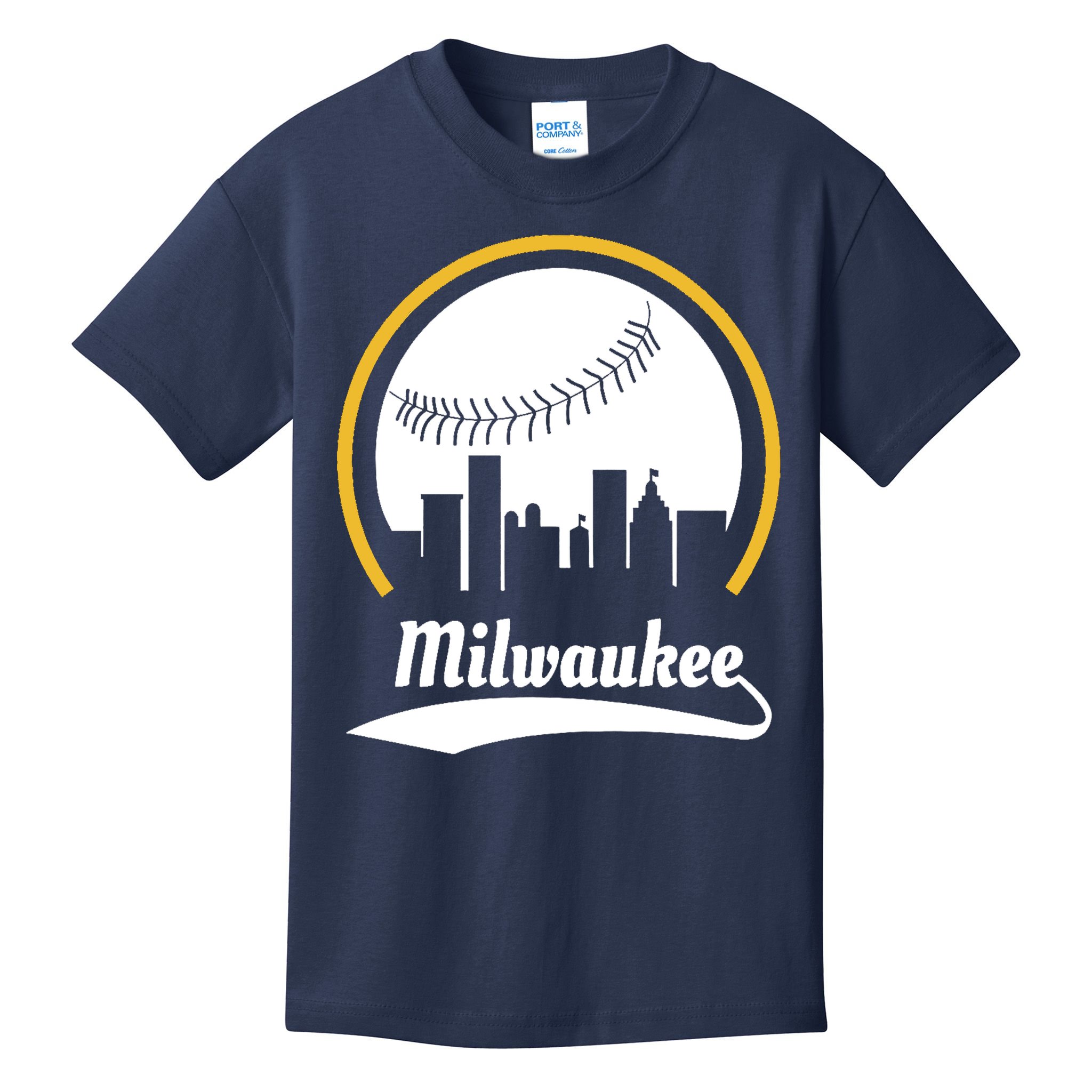 Milwaukee Baseball Lover Baseball Player Retro Sporty Kids T-Shirt