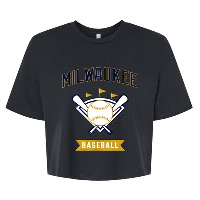 Milwaukee Baseball Lover Baseball Player Retro Sporty Bella+Canvas Jersey Crop Tee