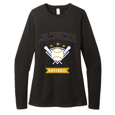 Milwaukee Baseball Lover Baseball Player Retro Sporty Womens CVC Long Sleeve Shirt