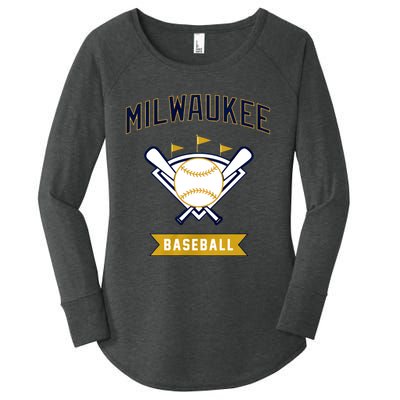 Milwaukee Baseball Lover Baseball Player Retro Sporty Women's Perfect Tri Tunic Long Sleeve Shirt