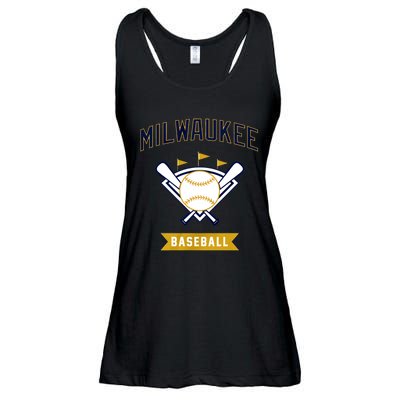 Milwaukee Baseball Lover Baseball Player Retro Sporty Ladies Essential Flowy Tank