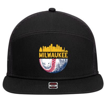 Milwaukee Baseball Lover Baseball Player Retro Sporty 7 Panel Mesh Trucker Snapback Hat
