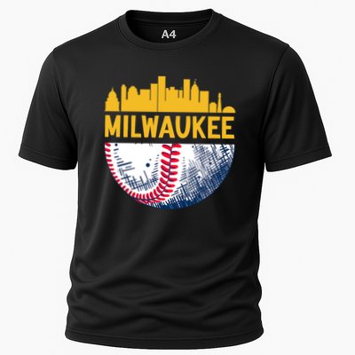Milwaukee Baseball Lover Baseball Player Retro Sporty Cooling Performance Crew T-Shirt