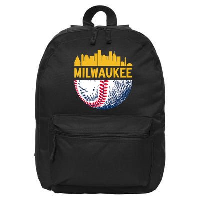 Milwaukee Baseball Lover Baseball Player Retro Sporty 16 in Basic Backpack