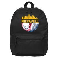 Milwaukee Baseball Lover Baseball Player Retro Sporty 16 in Basic Backpack