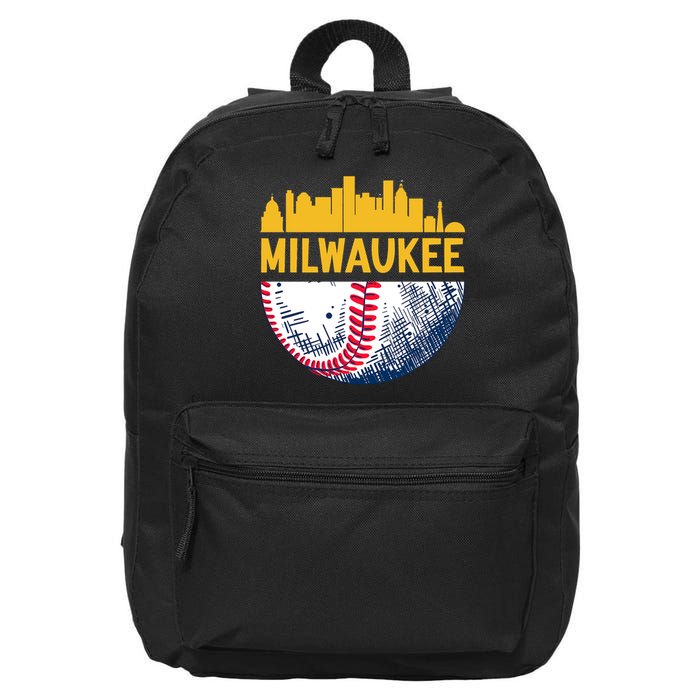Milwaukee Baseball Lover Baseball Player Retro Sporty 16 in Basic Backpack