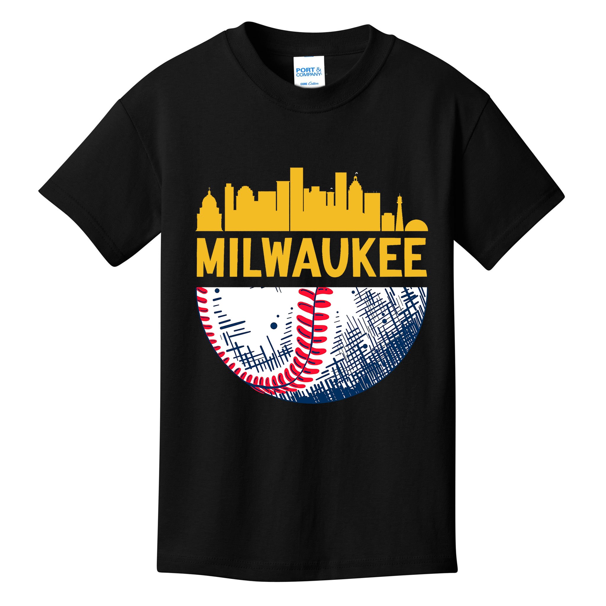 Milwaukee Baseball Lover Baseball Player Retro Sporty Kids T-Shirt