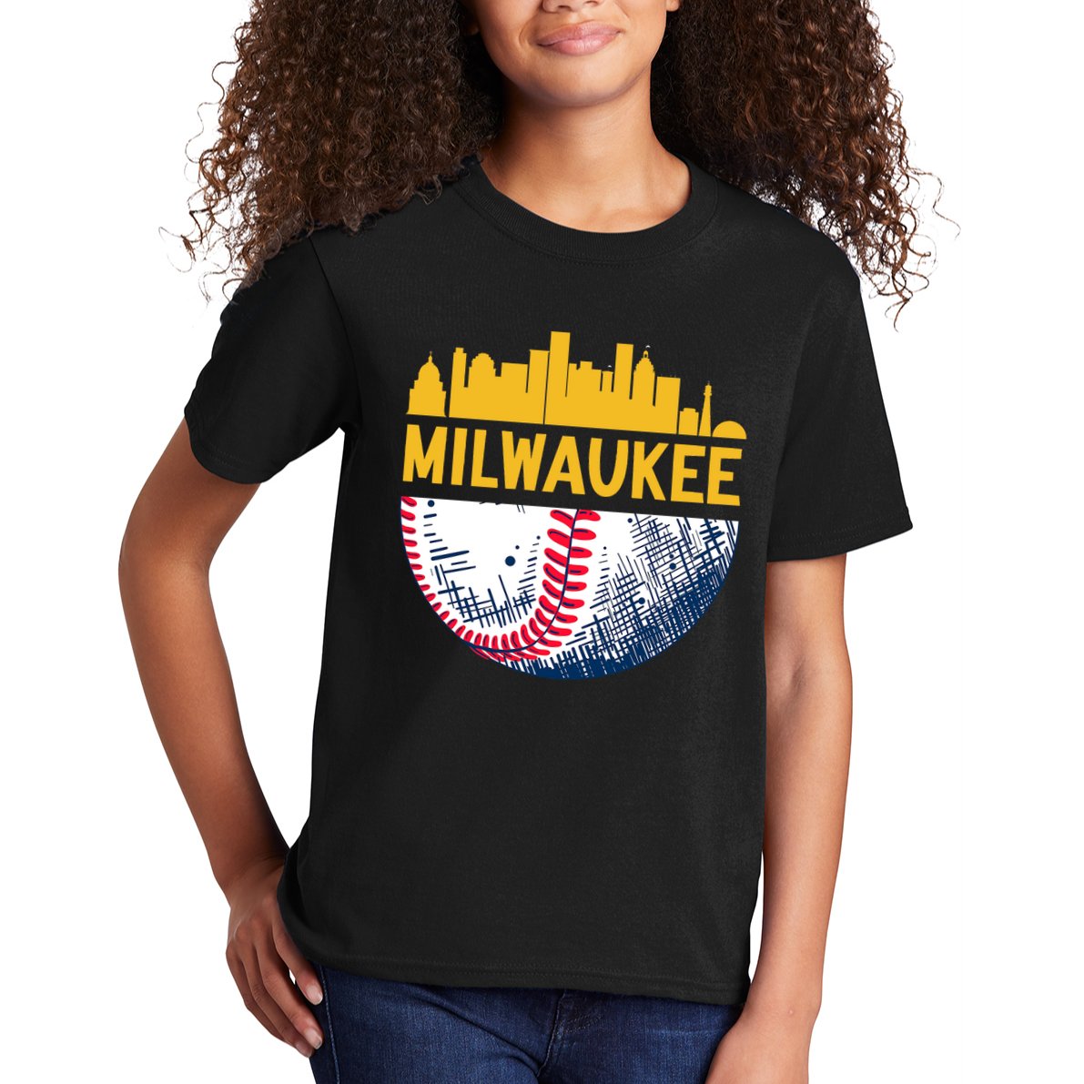 Milwaukee Baseball Lover Baseball Player Retro Sporty Kids T-Shirt