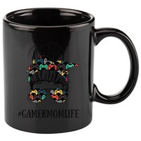 Messy Bun Life Of A Gamer Mom MotherS Day Gaming Mother 11oz C Handle Ceramic Mug