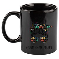 Messy Bun Life Of A Gamer Mom MotherS Day Gaming Mother 11oz C Handle Ceramic Mug
