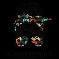 Messy Bun Life Of A Gamer Mom MotherS Day Gaming Mother 16 in Basic Backpack