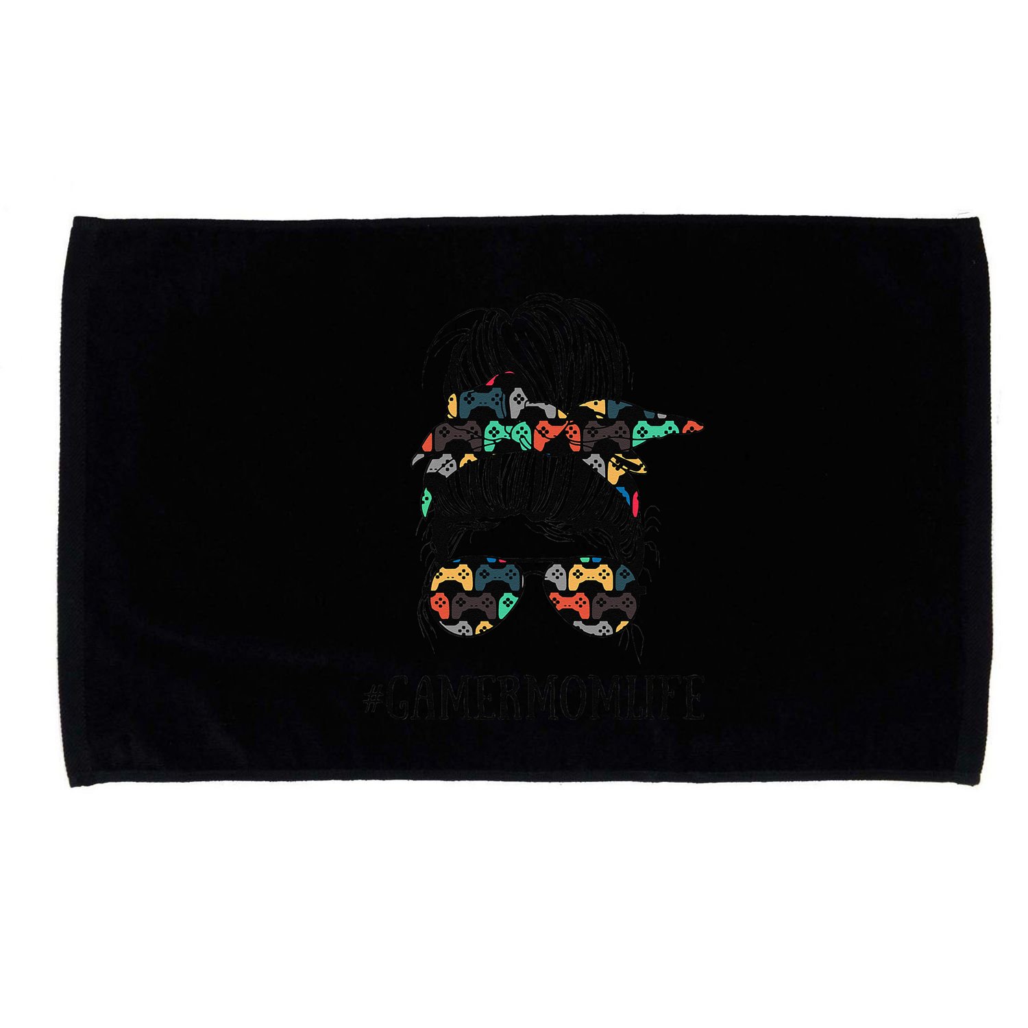 Messy Bun Life Of A Gamer Mom MotherS Day Gaming Mother Microfiber Hand Towel