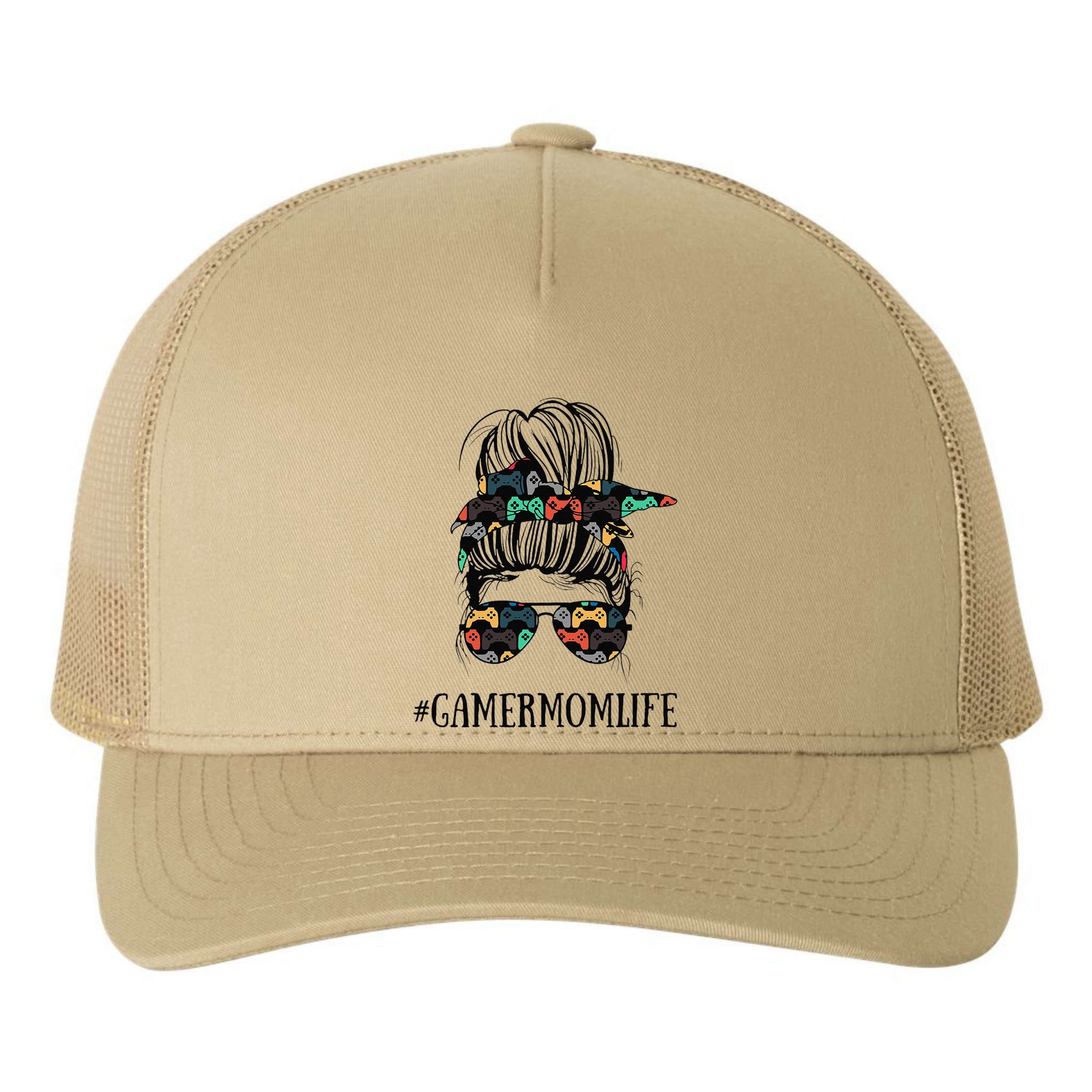 Messy Bun Life Of A Gamer Mom MotherS Day Gaming Mother Yupoong Adult 5-Panel Trucker Hat