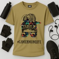 Messy Bun Life Of A Gamer Mom MotherS Day Gaming Mother Cooling Performance Crew T-Shirt