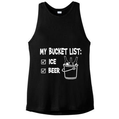 My Bucket List Ice And Beer Ladies PosiCharge Tri-Blend Wicking Tank