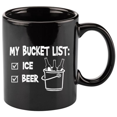 My Bucket List Ice And Beer 11oz C Handle Ceramic Mug