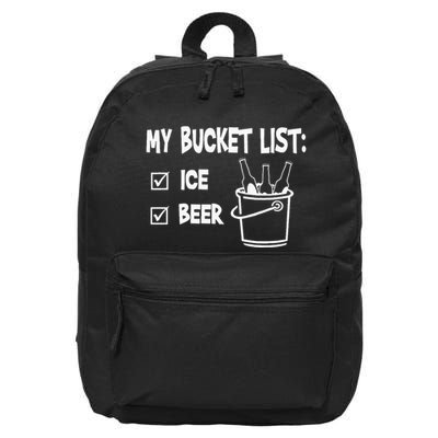 My Bucket List Ice And Beer 16 in Basic Backpack