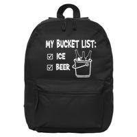 My Bucket List Ice And Beer 16 in Basic Backpack