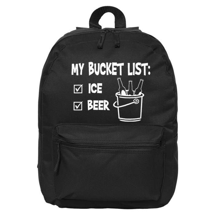 My Bucket List Ice And Beer 16 in Basic Backpack