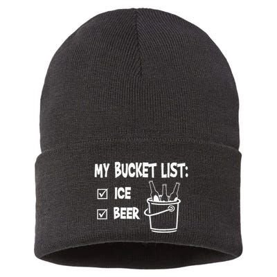 My Bucket List Ice And Beer Sustainable Knit Beanie