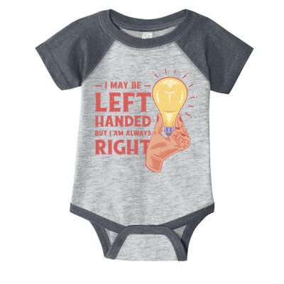 May Be Left Handed But I'm Always Right Infant Baby Jersey Bodysuit