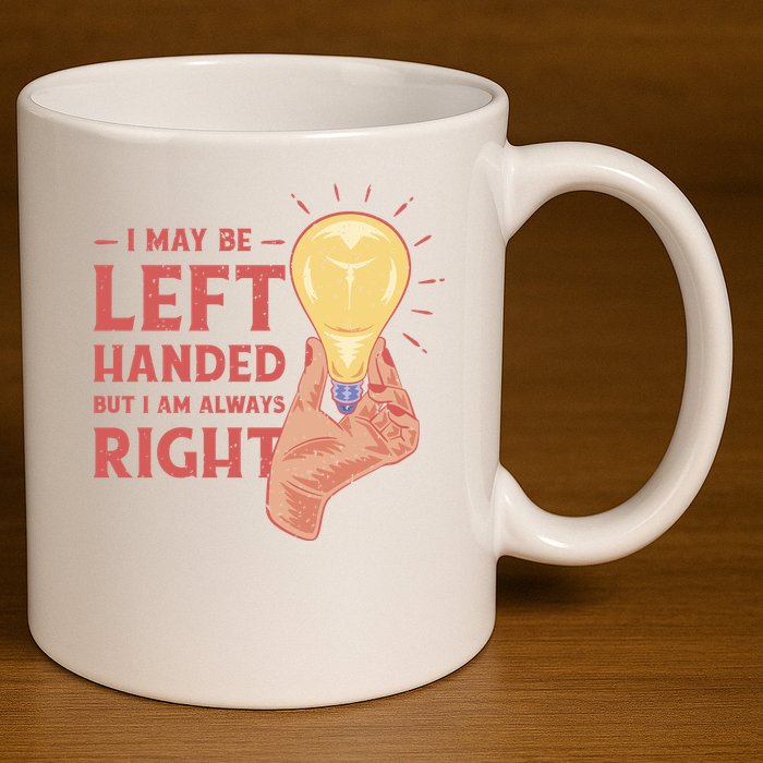 May Be Left Handed But I'm Always Right 11oz C Handle Ceramic Mug