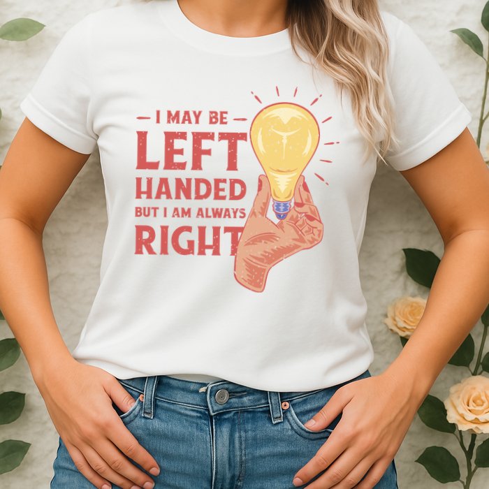 May Be Left Handed But I'm Always Right Womens T-Shirt